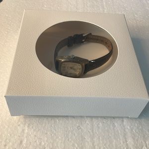 Carriage by Timex watch Silvertone second hand leather band